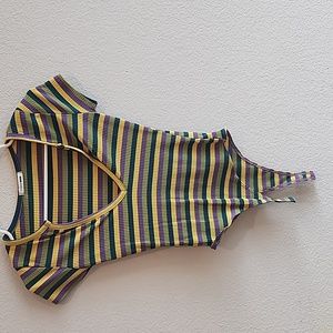 Multi-color V-neck body suit